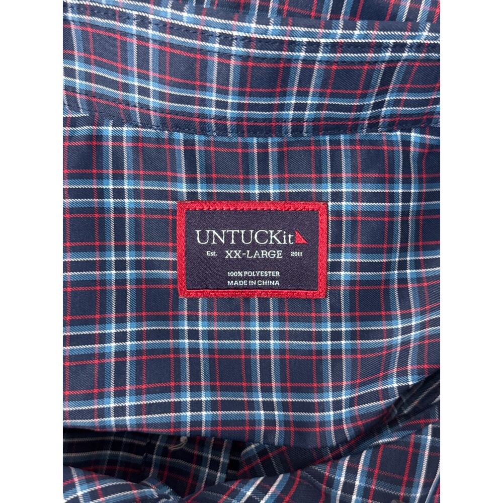 Untuckit Martinet Shirt XXL Mens Plaid Wrinkle Free Performance Button - Picture 7 of 8